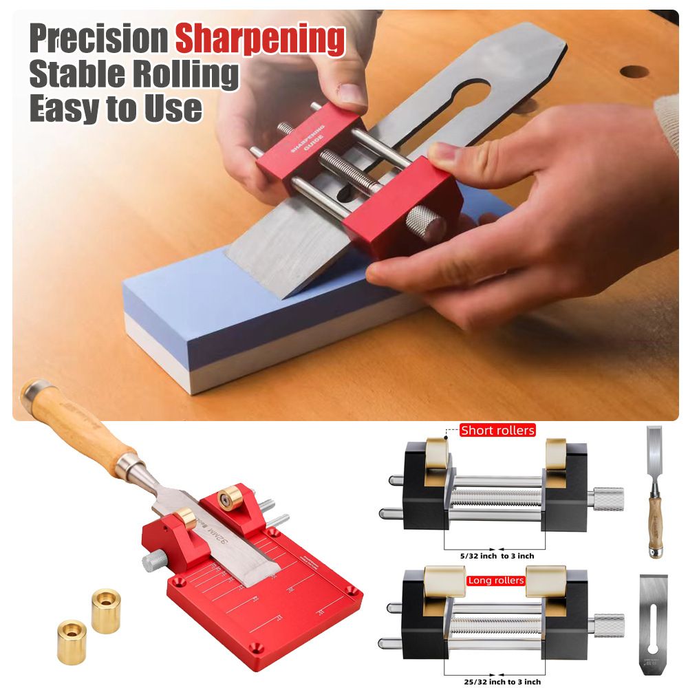 Adjustable Honing Guide Tool Set for Woodworking Chisels and Plane Blades with view 6