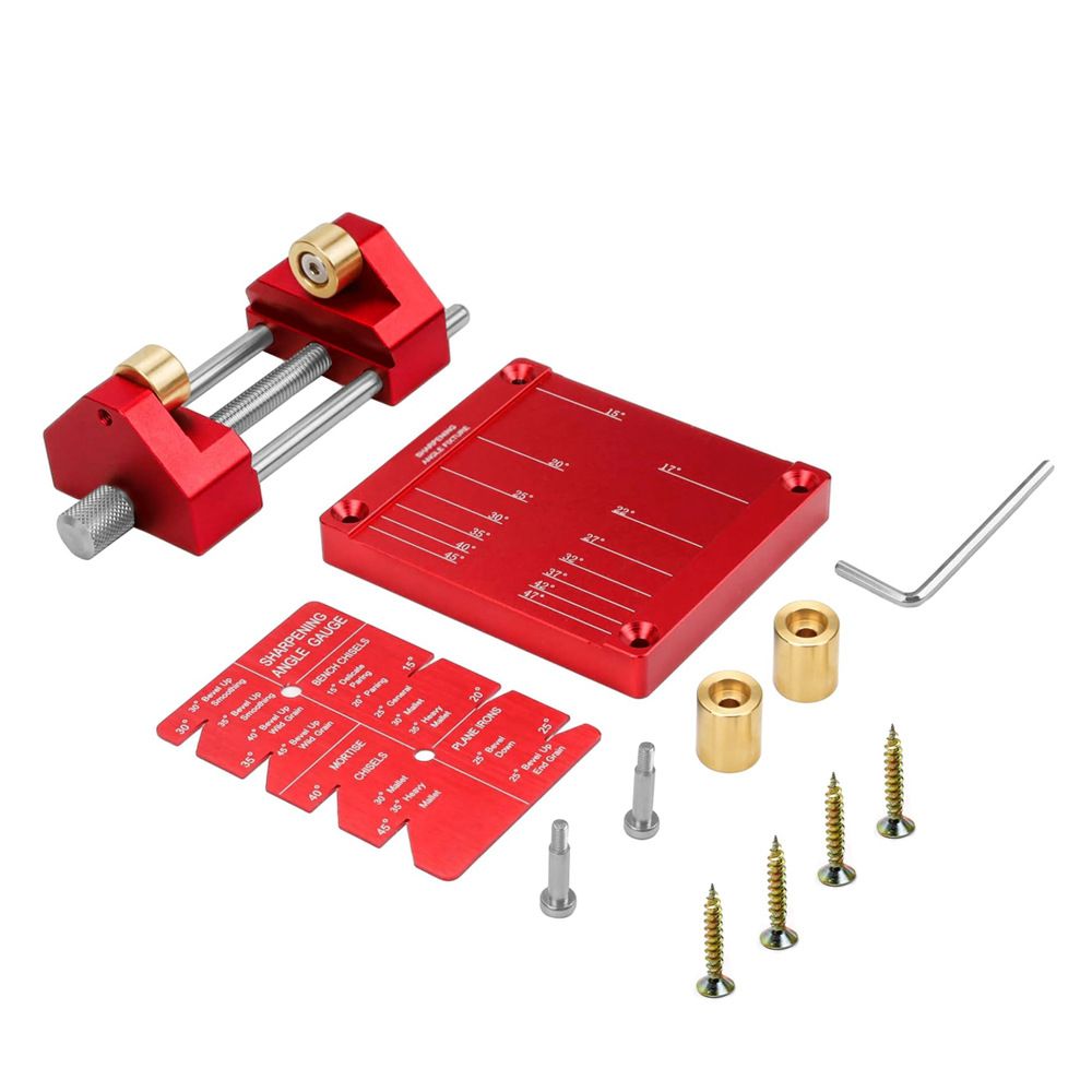 Adjustable Honing Guide Tool Set for Woodworking Chisels and Plane Blades with view 10