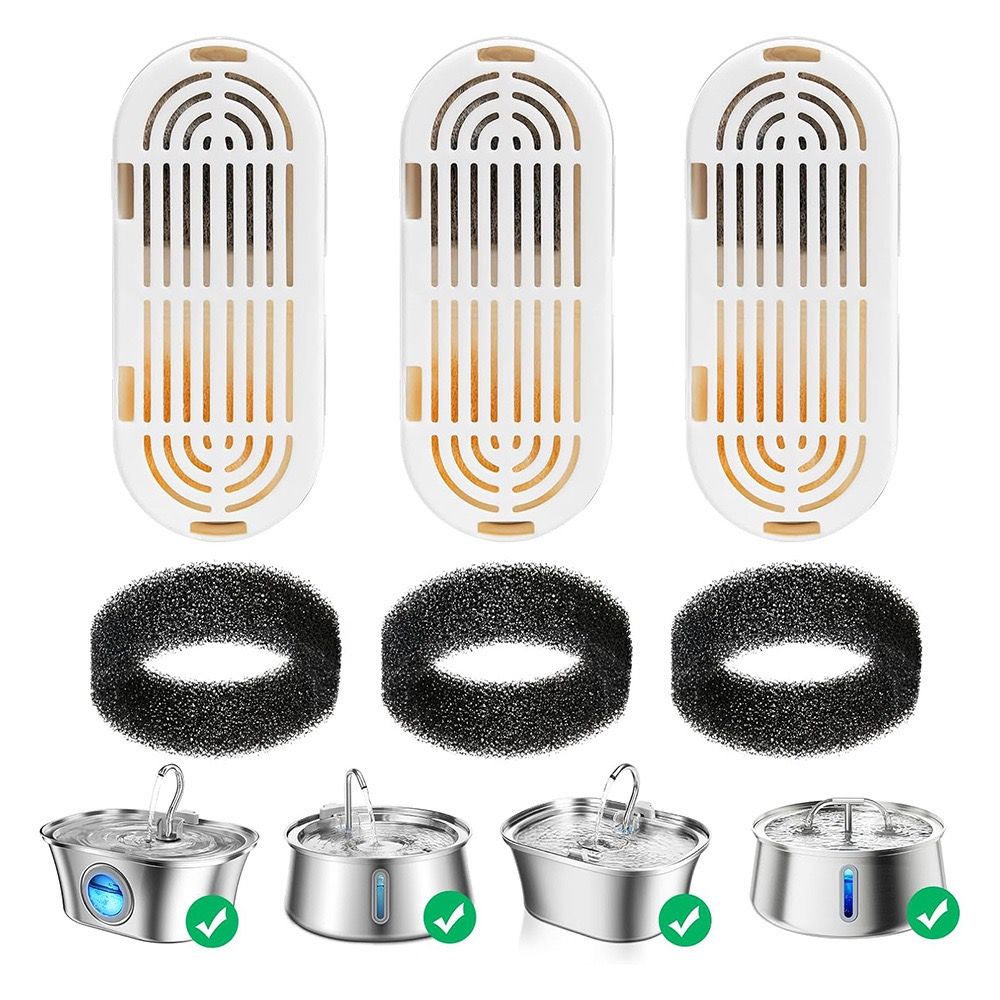 Replacement Filter Kit for Stainless Steel Pet Water Fountains – Activated view 3