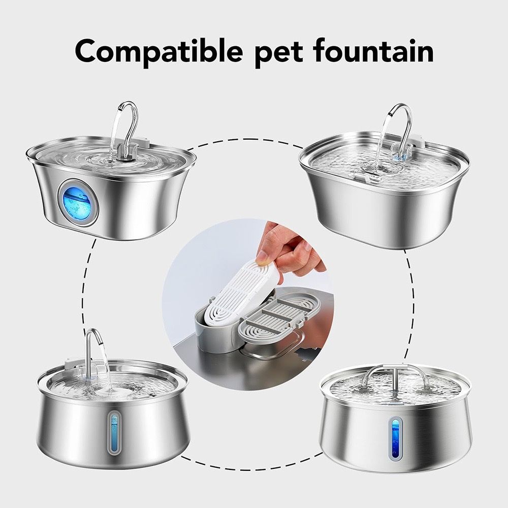 Replacement Filter Kit for Stainless Steel Pet Water Fountains – Activated view 4