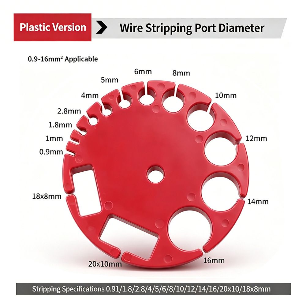 Manual Wire Stripper Tool with Adjustable Blade and Multi-Hole Rotary Dial for view 3