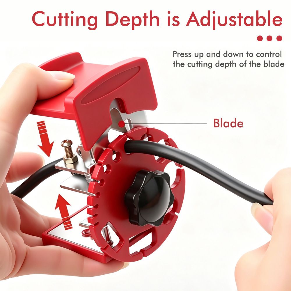 Manual Wire Stripper Tool with Adjustable Blade and Multi-Hole Rotary Dial for view 5