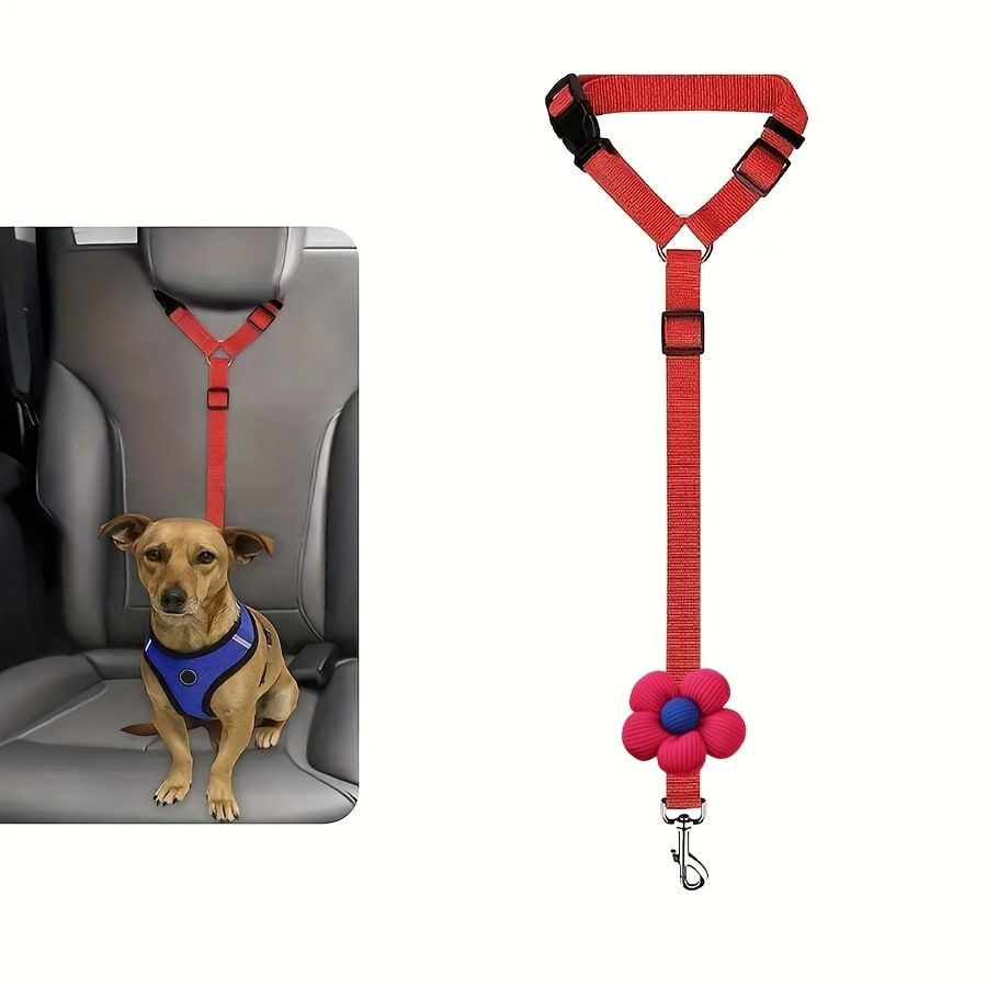Dog Seat Belt for Car, Pet Car Safety Restraint with Adjustable Straps and — image 1