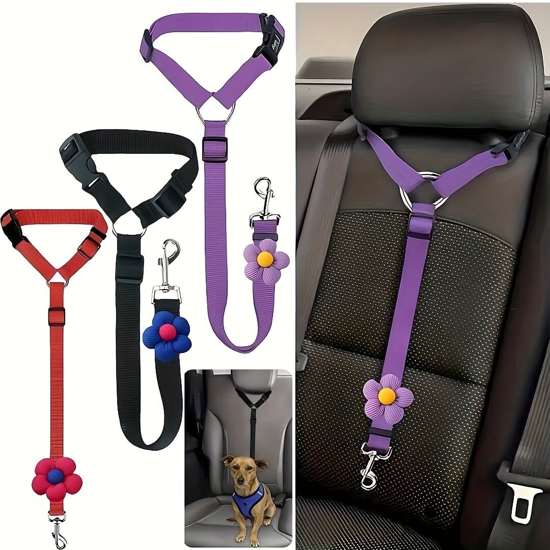 Dog Seat Belt for Car, Pet Car Safety Restraint with Adjustable Straps and view 3