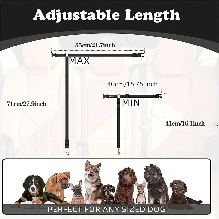 Dog Seat Belt for Car, Pet Car Safety Restraint with Adjustable Straps and view 4