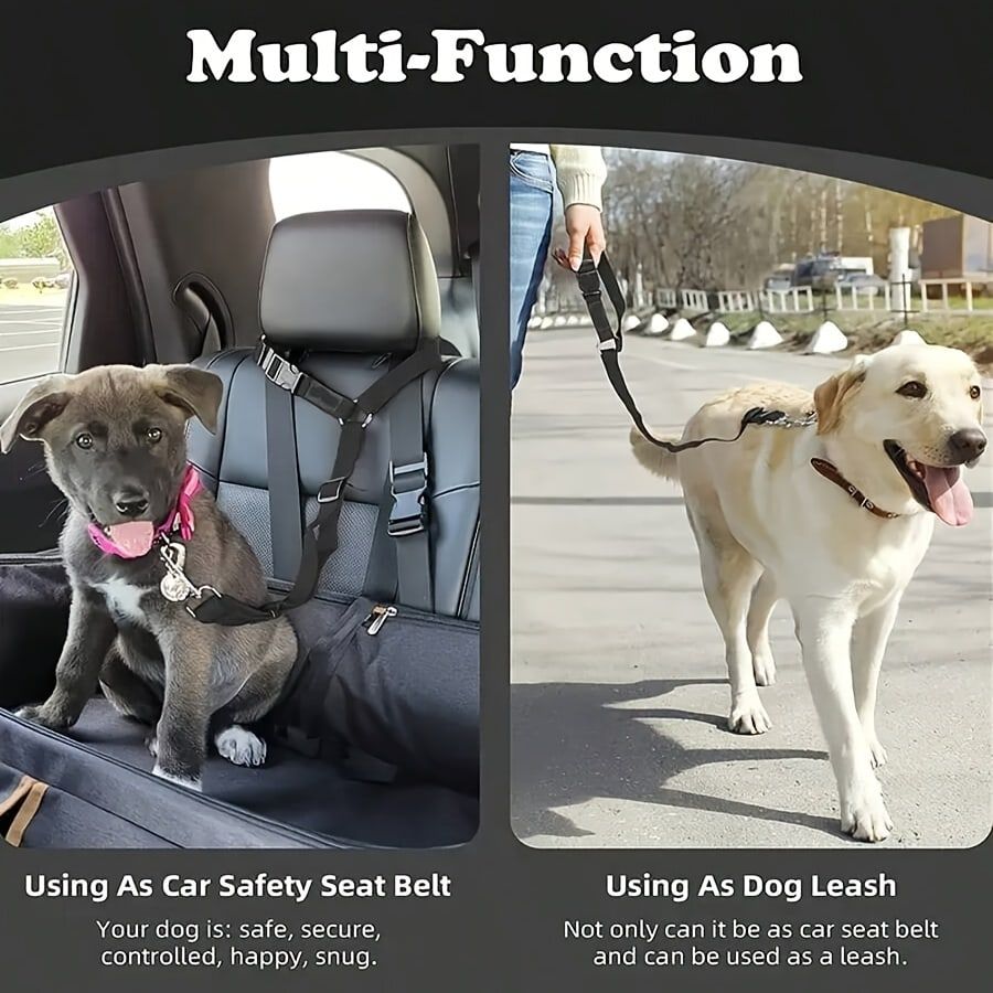 Dog Seat Belt for Car, Pet Car Safety Restraint with Adjustable Straps and view 7