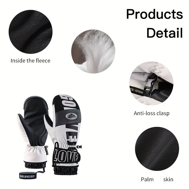 Winter Ski Mittens Waterproof & Windproof for Outdoor Snow Sports view 4