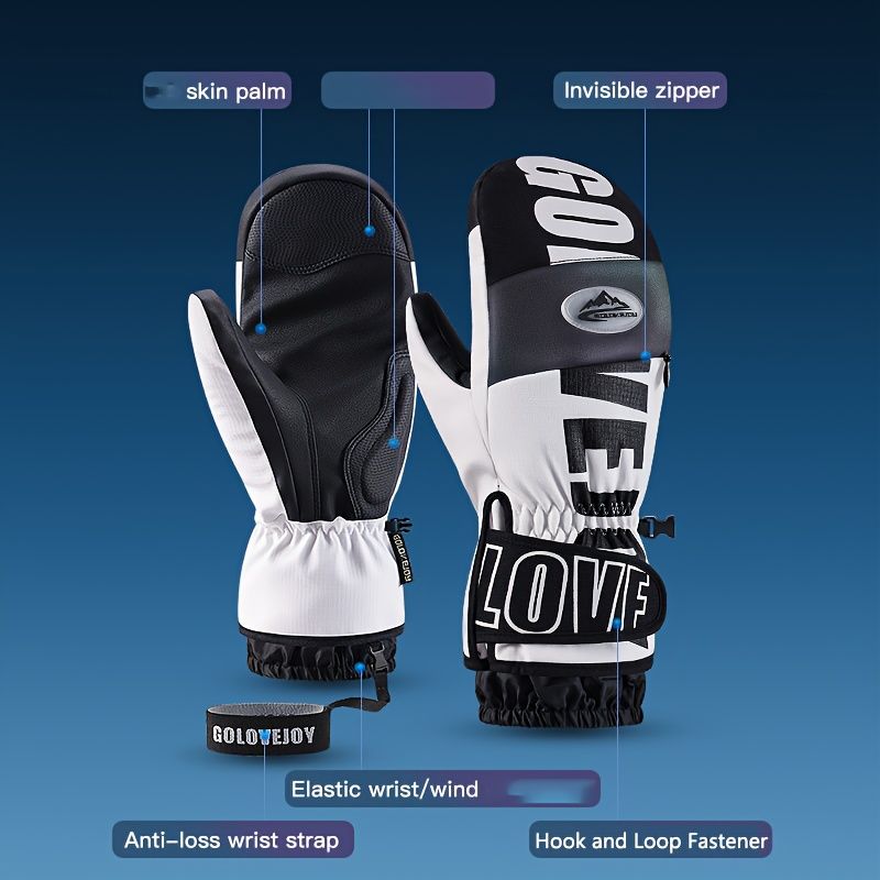 Winter Ski Mittens Waterproof & Windproof for Outdoor Snow Sports view 3