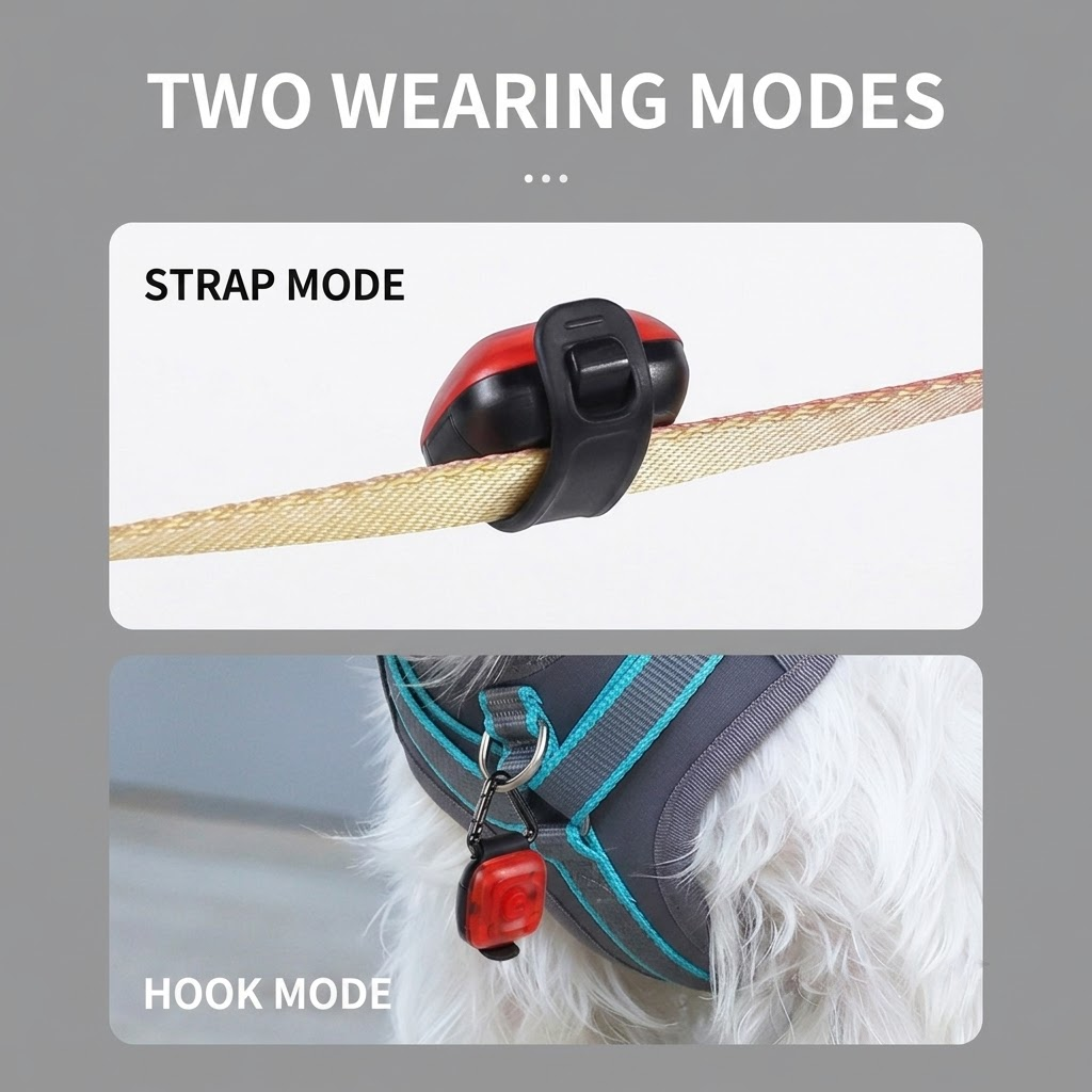 Rechargeable LED Night Safety Light for Dogs - Clip-On Glowing Pendant with view 6
