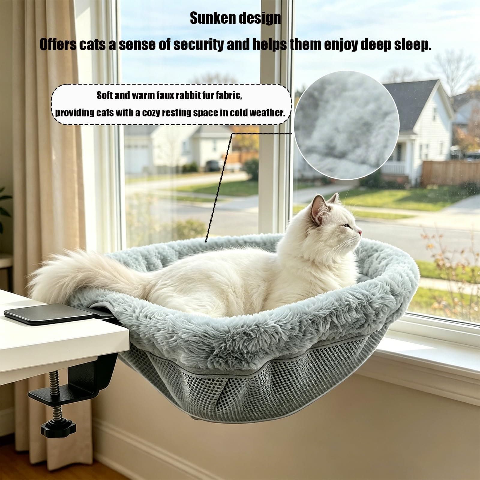Adjustable Cat Hammock for Desk view 3