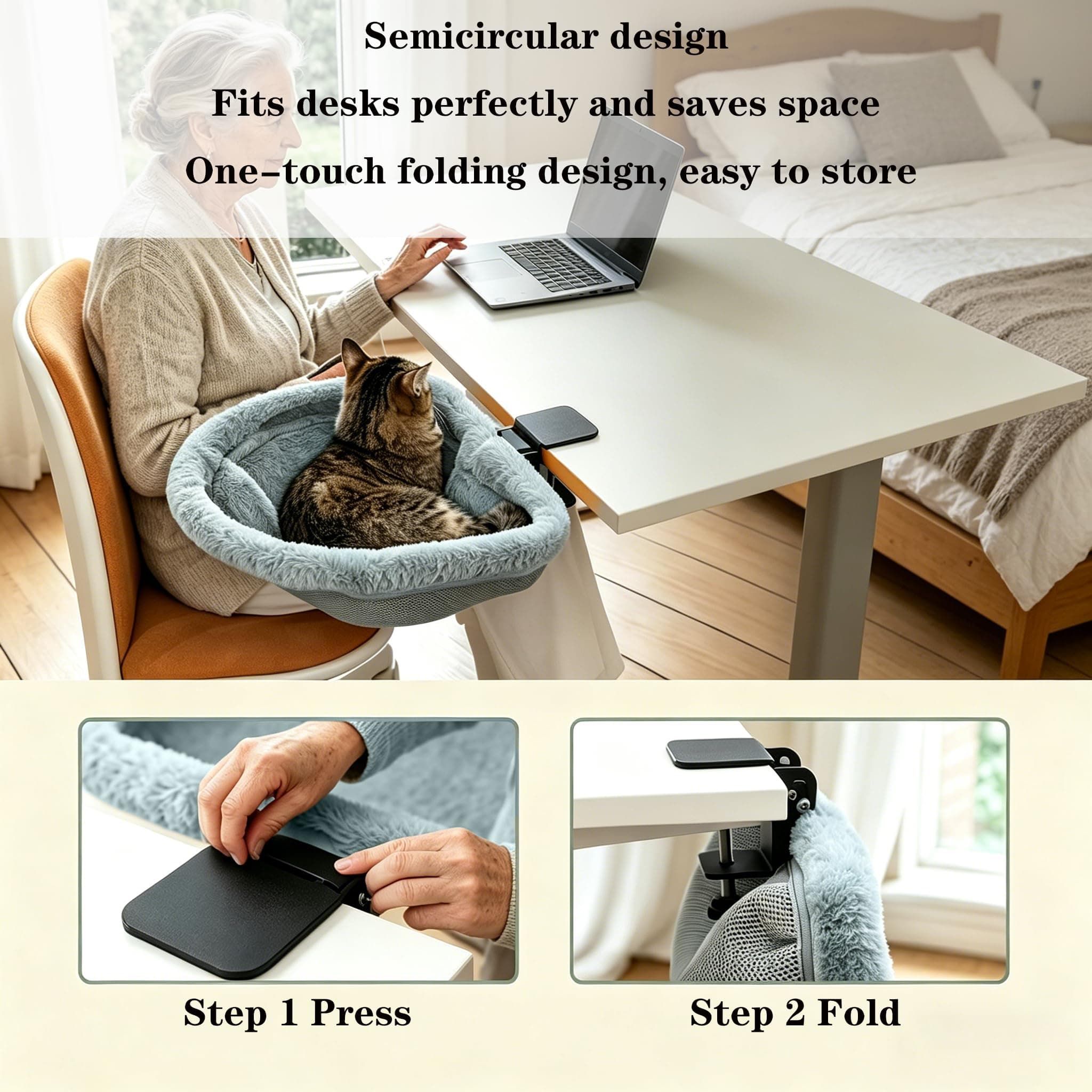 Adjustable Cat Hammock for Desk view 4