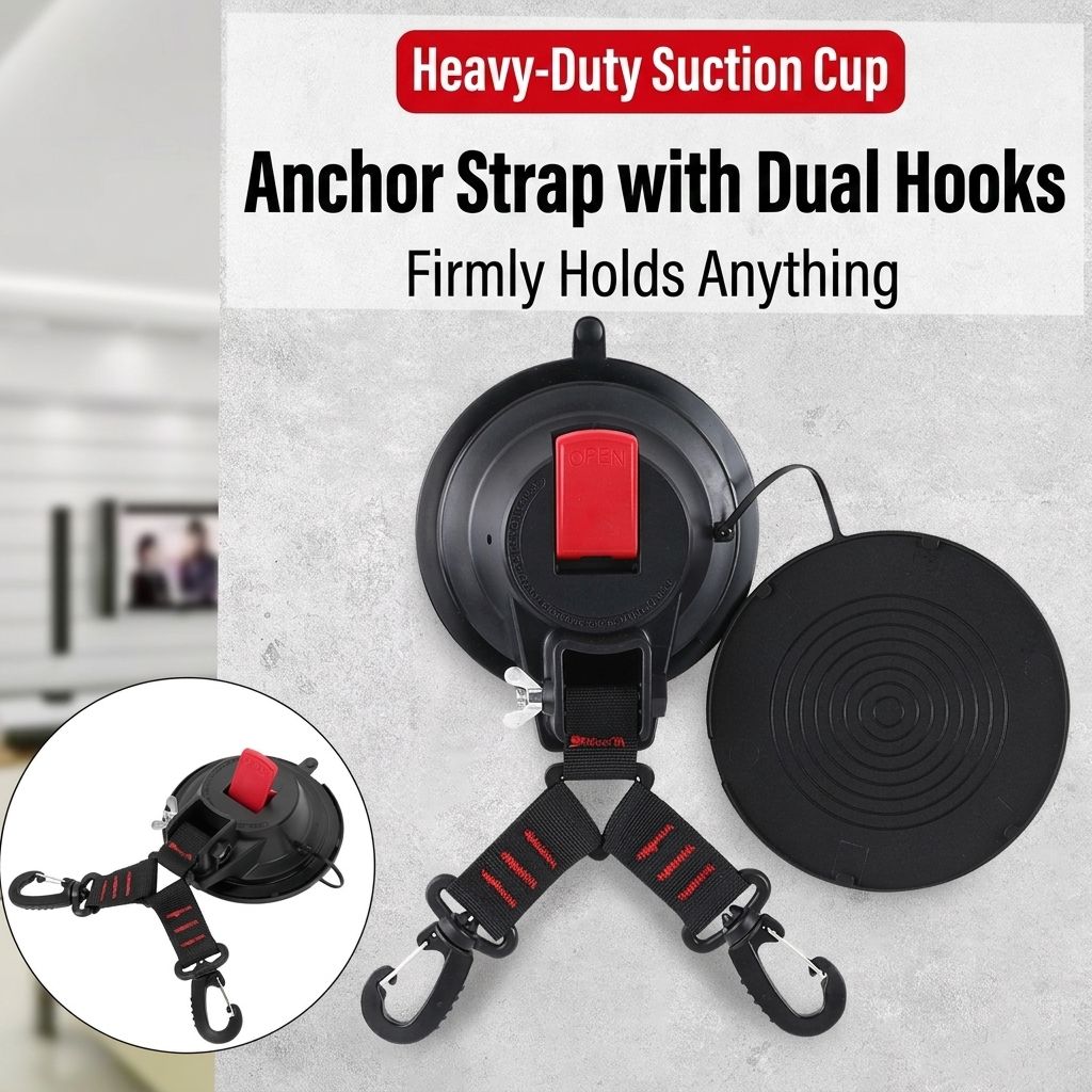 Heavy-Duty Suction Cup Anchor with Dual Hooks for Car — image 1