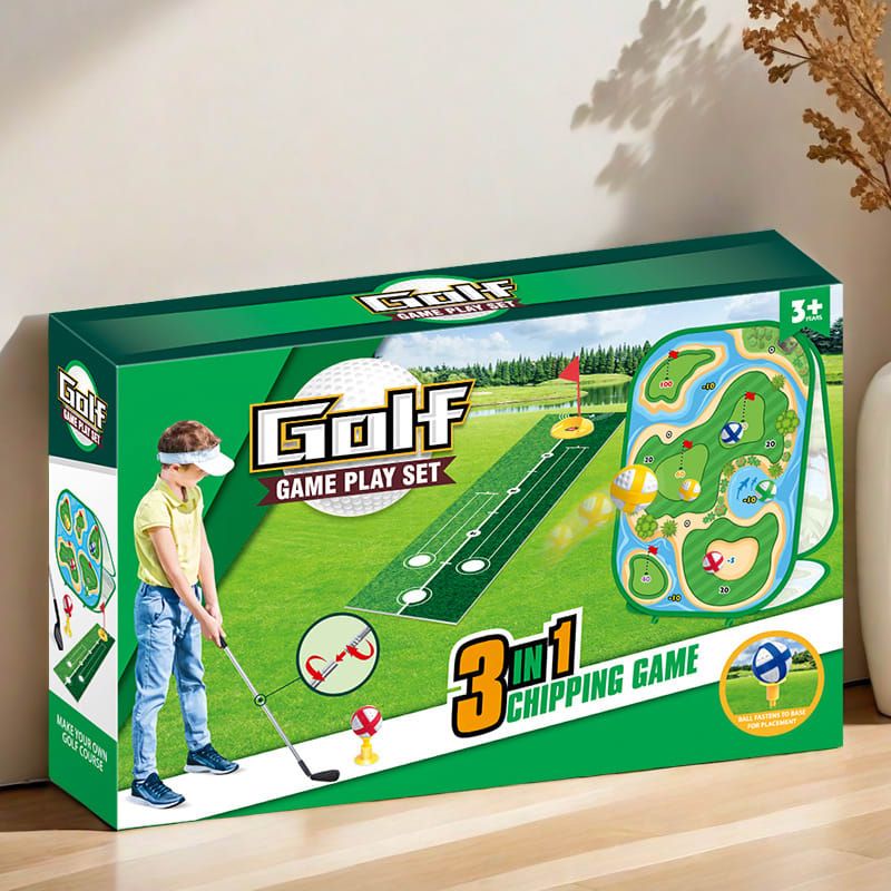 3-in-1 Kids Golf Putting & Tossing Game Set for Indoor/Outdoor Family Fun view 2