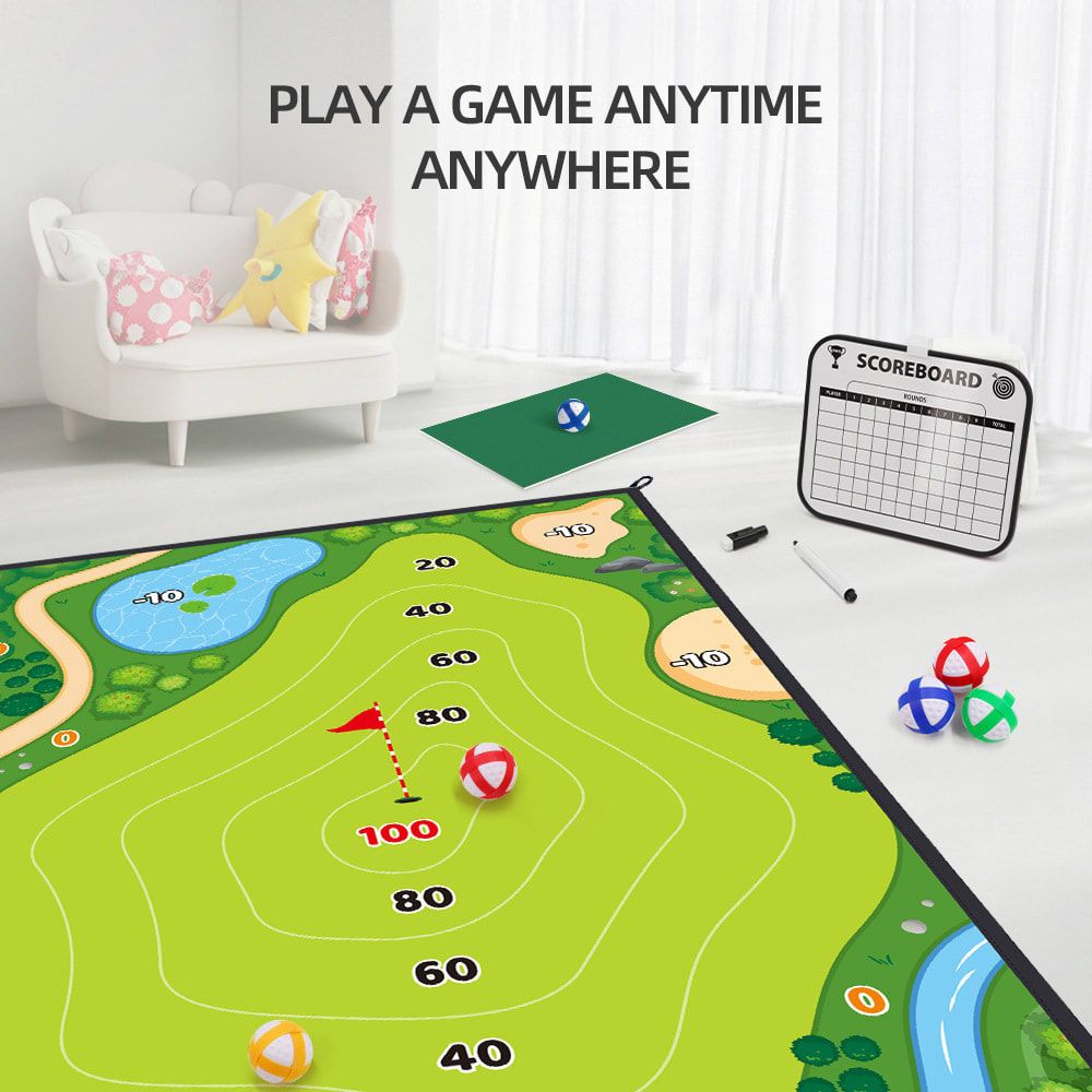 3-in-1 Kids Golf Putting & Tossing Game Set for Indoor/Outdoor Family Fun view 3