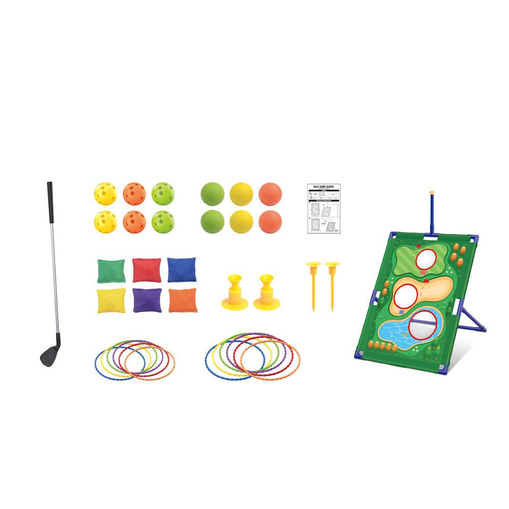 3-in-1 Kids Golf Putting & Tossing Game Set for Indoor/Outdoor Family Fun view 5