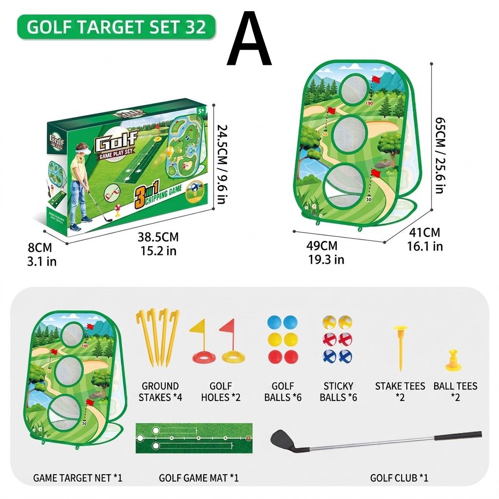 3-in-1 Kids Golf Putting & Tossing Game Set for Indoor/Outdoor Family Fun view 7