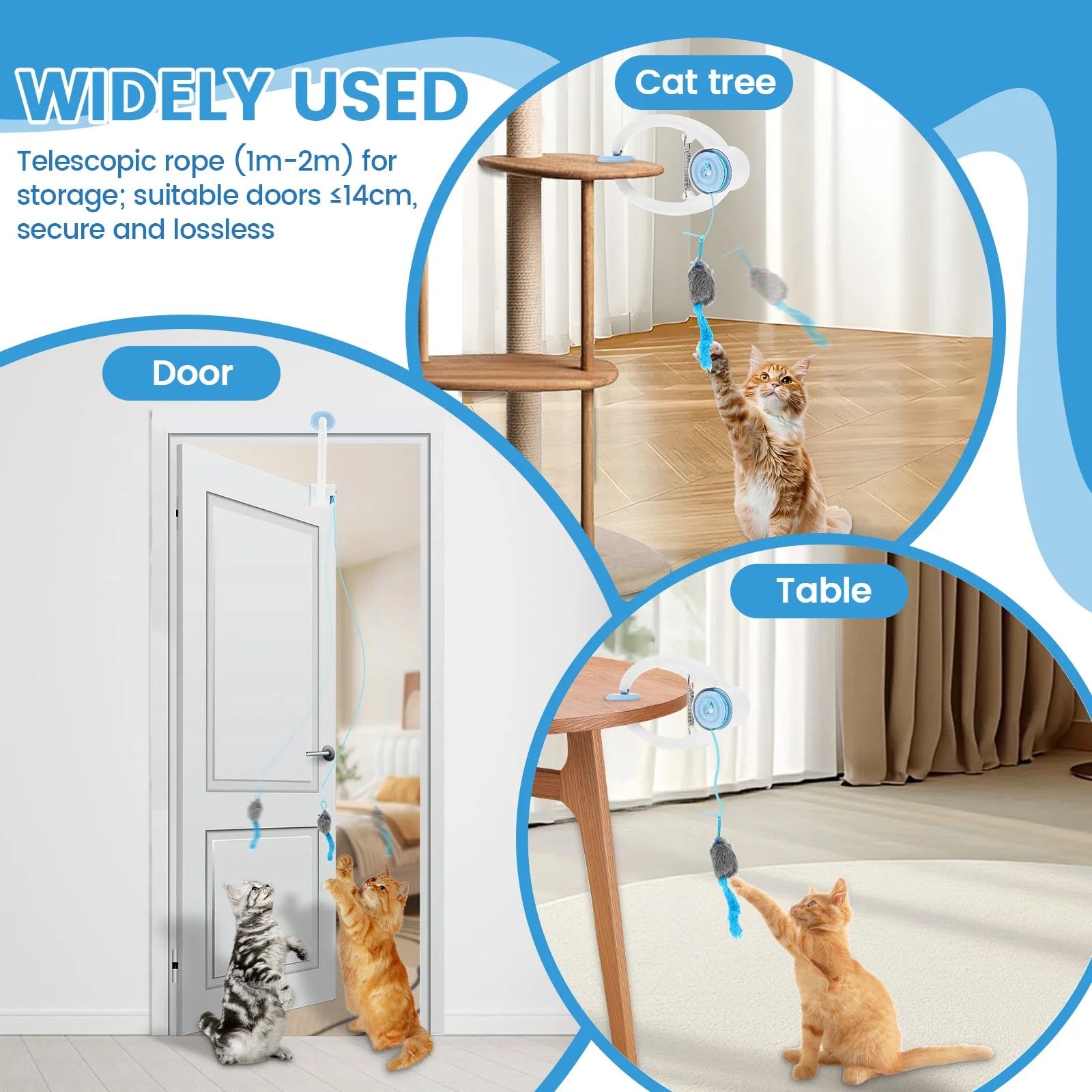 Interactive Electric Cat Teaser with Clip-On Spring Design – Auto Up-and-Down view 4