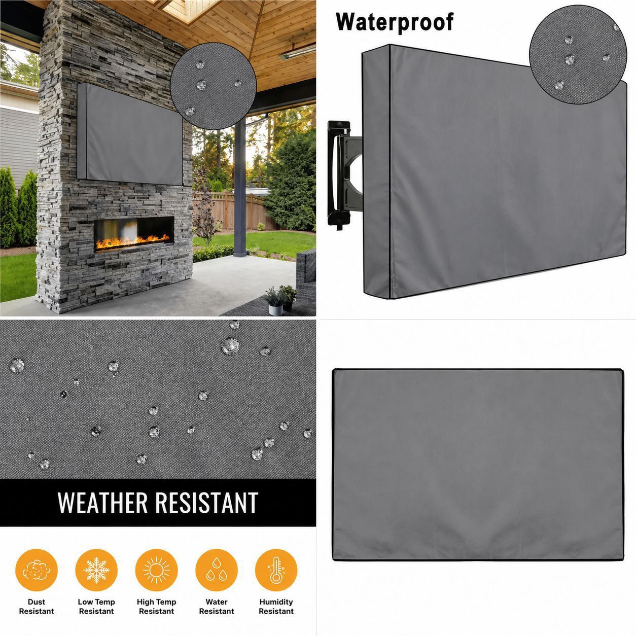 Weatherproof Outdoor Wall-Mounted TV Cover view 4
