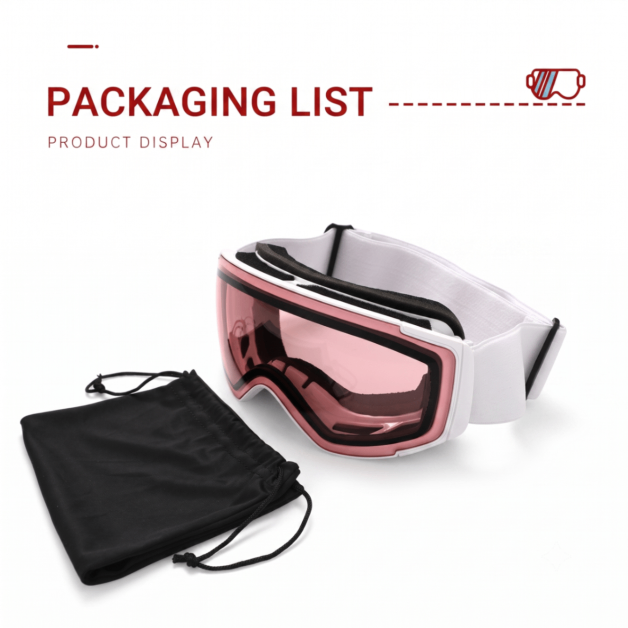 Kids Snow Goggles with Dual Layer Anti-Fog Cylindrical Lenses view 7