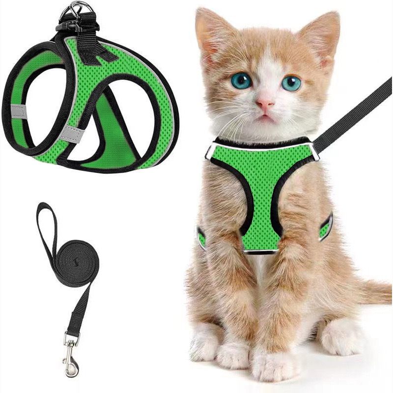 Escape-Proof Cat Harness and Leash Set with Reflective Soft Mesh Vest for Safe view 8