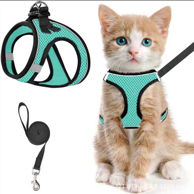 Escape-Proof Cat Harness and Leash Set with Reflective Soft Mesh Vest for Safe view 6
