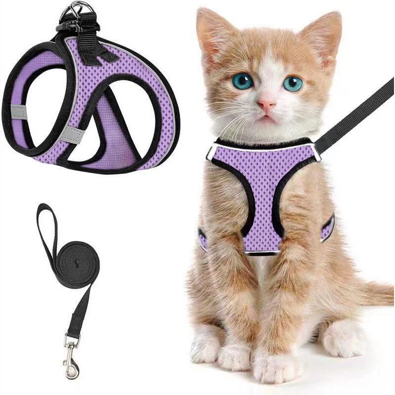 Escape-Proof Cat Harness and Leash Set with Reflective Soft Mesh Vest for Safe view 7