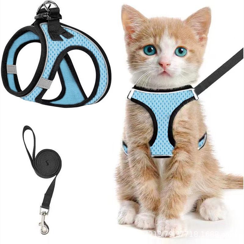 Escape-Proof Cat Harness and Leash Set with Reflective Soft Mesh Vest for Safe view 8