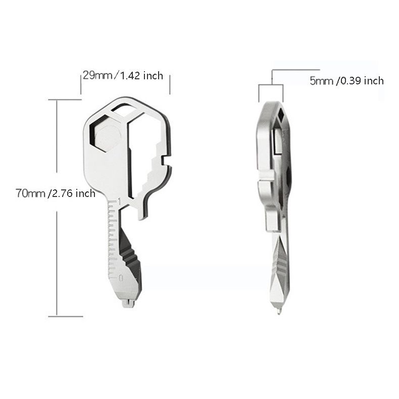 Portable Key-Shaped Multifunctional Tool with Wrench Bottle Opener Ruler File view 2