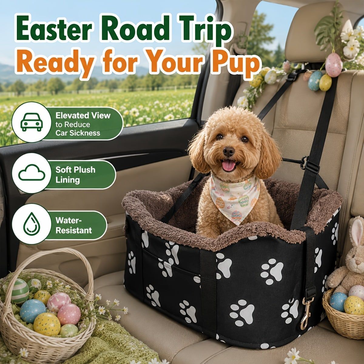 Portable Pet Carrier Car Seat for Small Dogs and Cats view 2