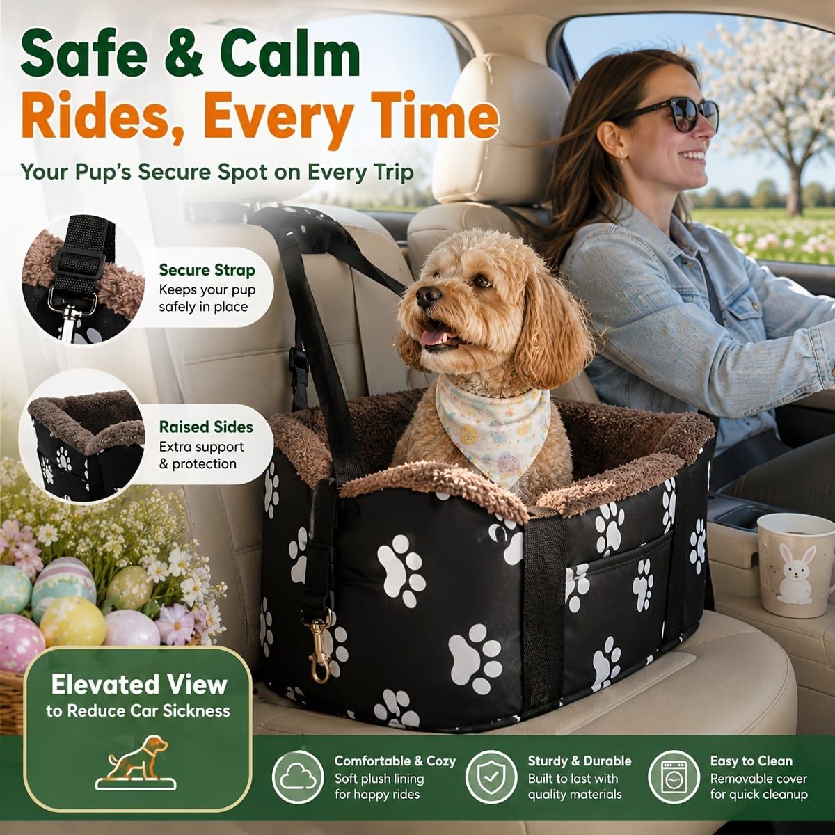 Portable Pet Carrier Car Seat for Small Dogs and Cats view 4