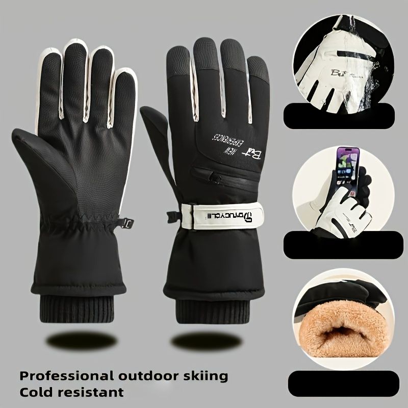 Winter Full-Finger Touchscreen Thermal Gloves for Skiing view 4