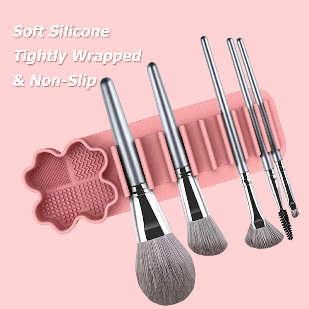 Multi-Functional Silicone Makeup Brush Holder and Cleaning Pad That Sticks to view 8