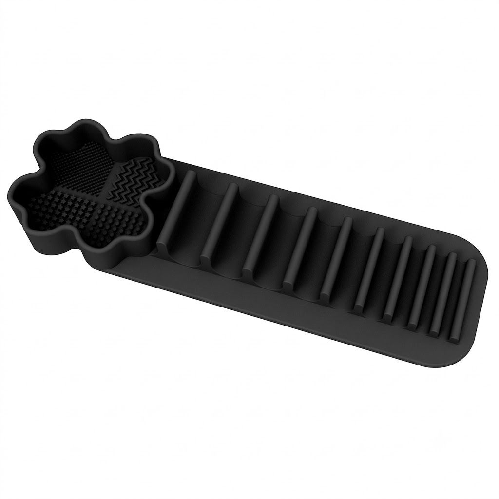 Multi-Functional Silicone Makeup Brush Holder and Cleaning Pad That Sticks to view 9
