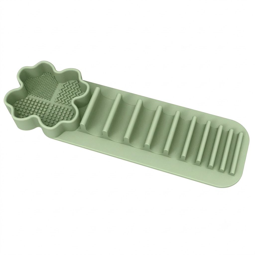 Multi-Functional Silicone Makeup Brush Holder and Cleaning Pad That Sticks to view 10