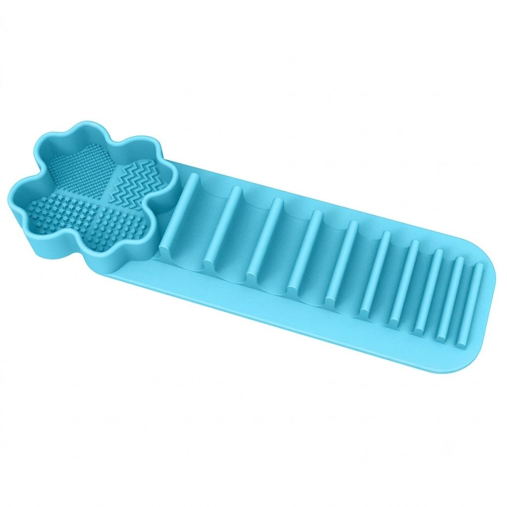 Multi-Functional Silicone Makeup Brush Holder and Cleaning Pad That Sticks to view 13