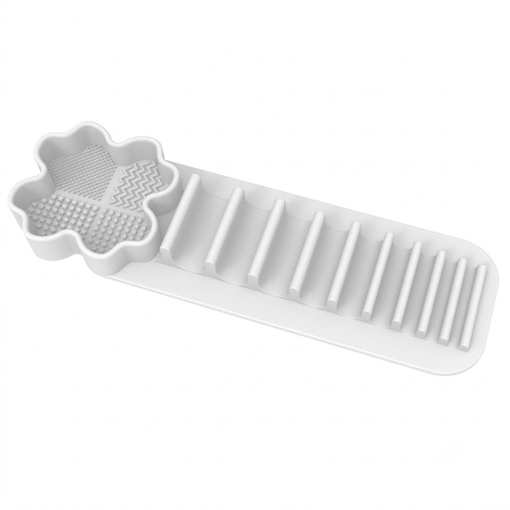 Multi-Functional Silicone Makeup Brush Holder and Cleaning Pad That Sticks to