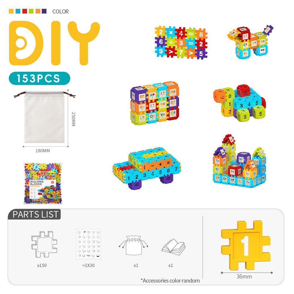 Creative DIY Puzzle Building Blocks Set for Kids Ages 3+ – Colorful — image 1