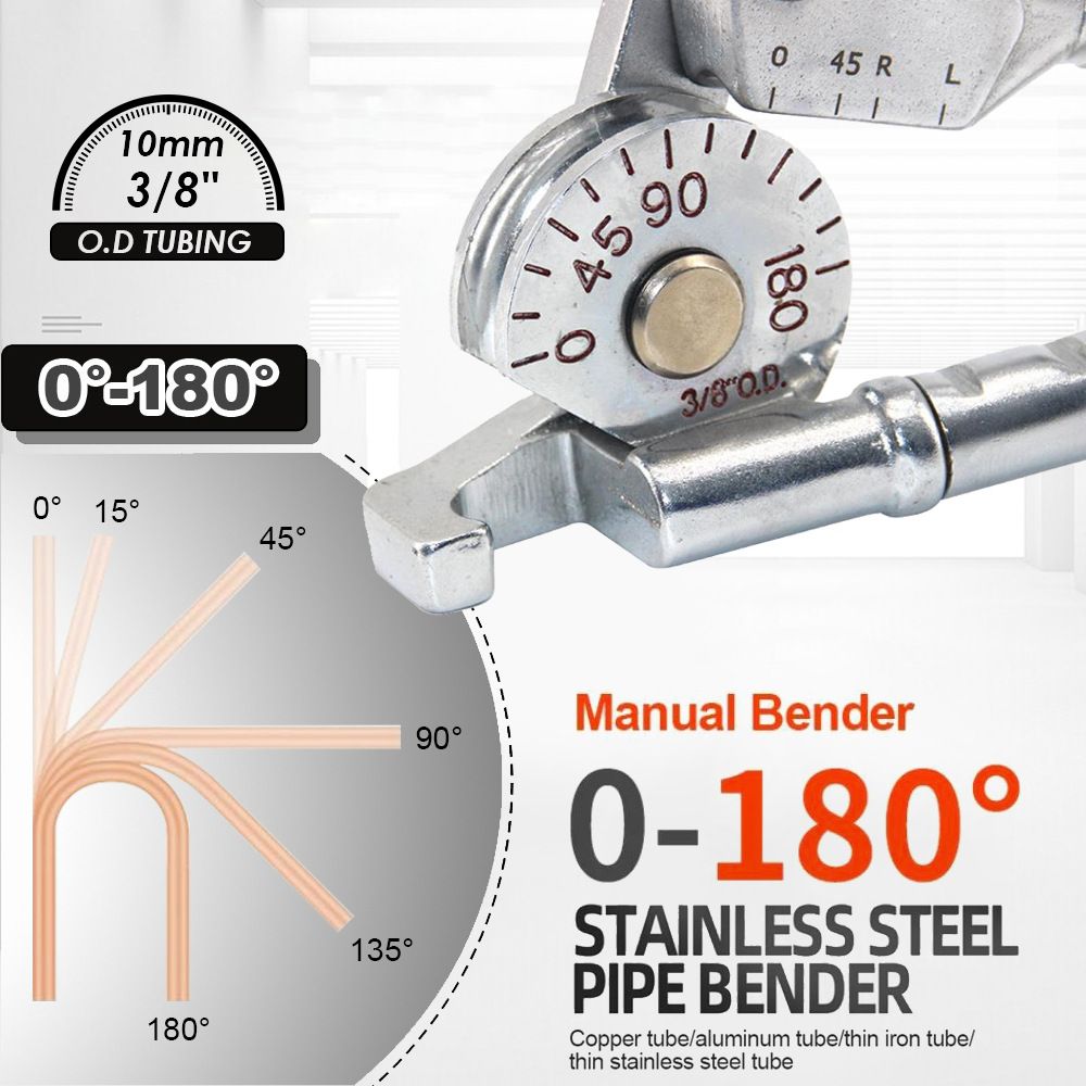 Manual Tube Bender Tool with Dual Long Handles and Angle Scale for Copper view 5