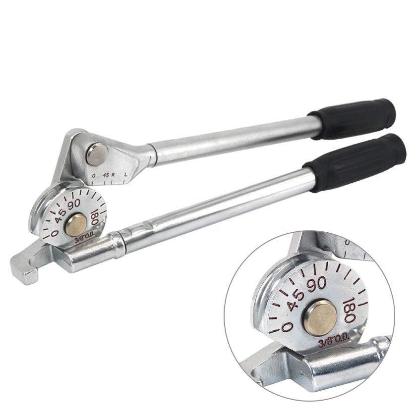 Manual Tube Bender Tool with Dual Long Handles and Angle Scale for Copper