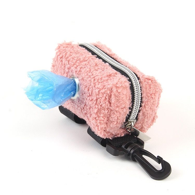Plush Fleece Poop Bag Dispenser Carrier for Dog Walking – Portable Pouch with view 7