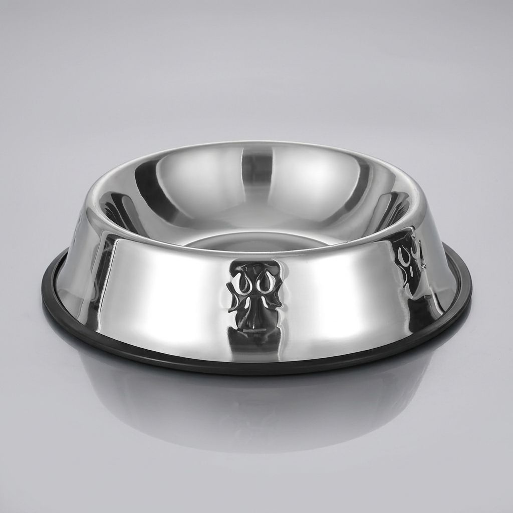 Stainless Steel Anti-Slip Pet Bowl with Rubber Base view 6