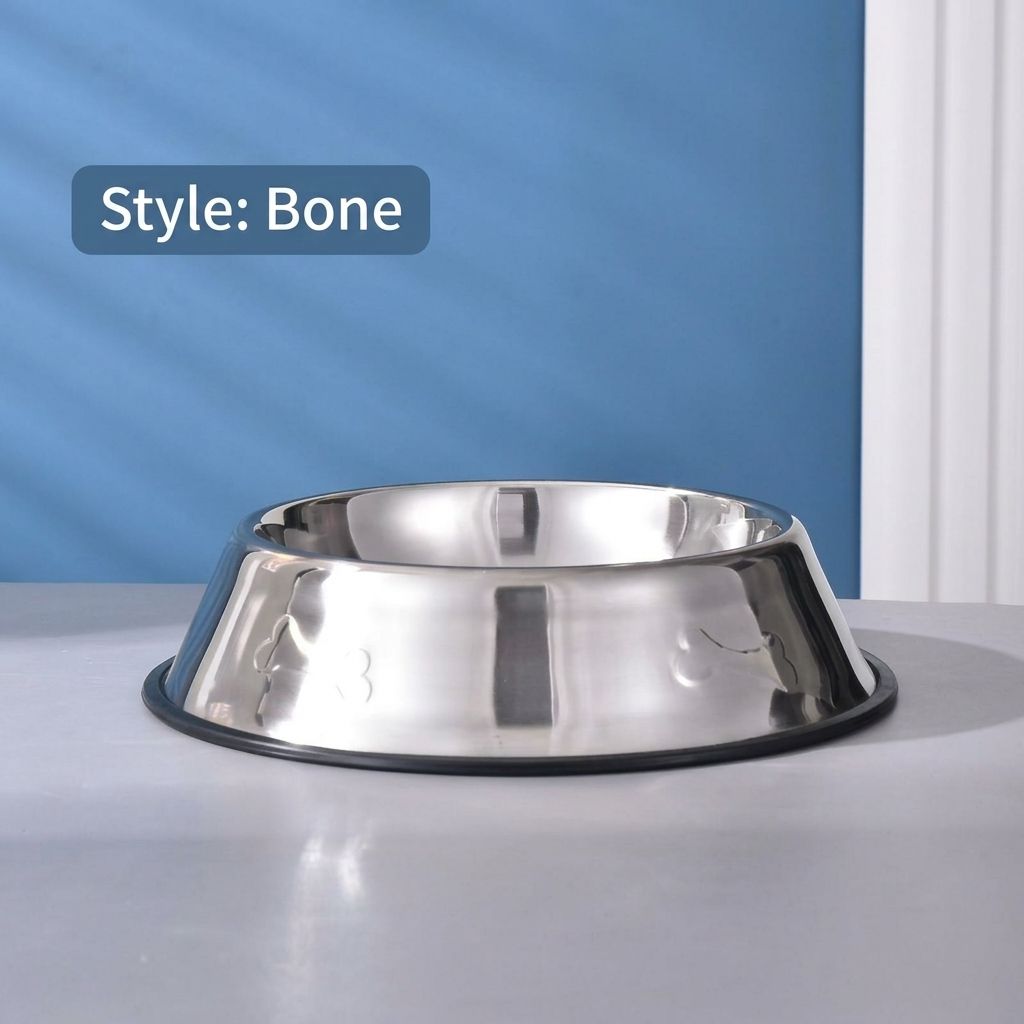 Stainless Steel Anti-Slip Pet Bowl with Rubber Base view 7