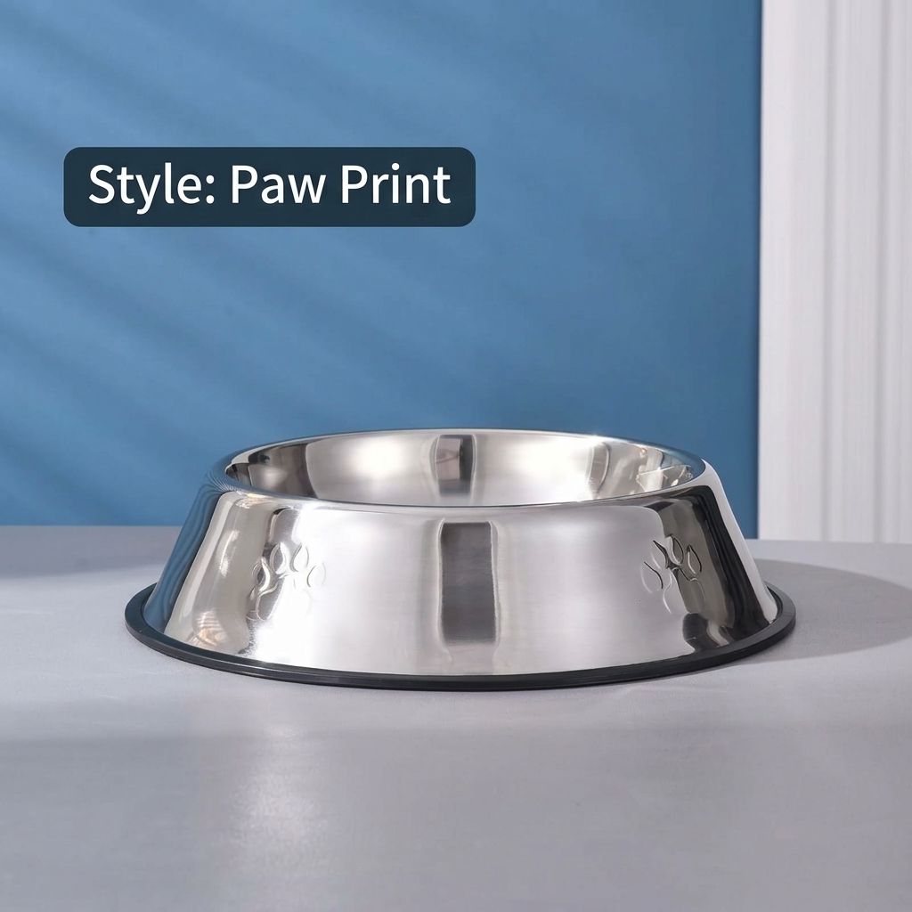 Stainless Steel Anti-Slip Pet Bowl with Rubber Base view 8