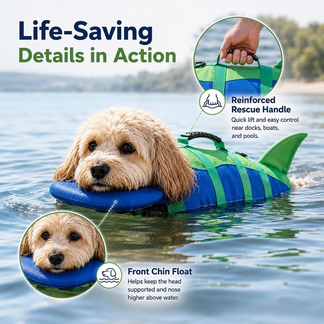 Dog Life Jacket with Shark Fin view 6