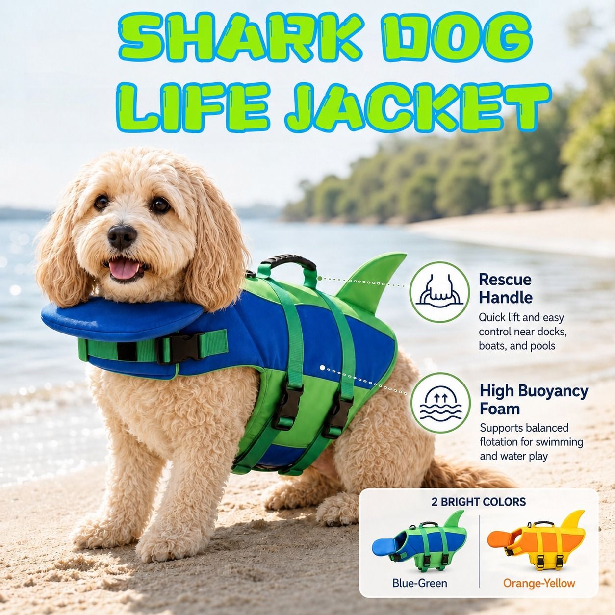 Dog Life Jacket with Shark Fin view 3
