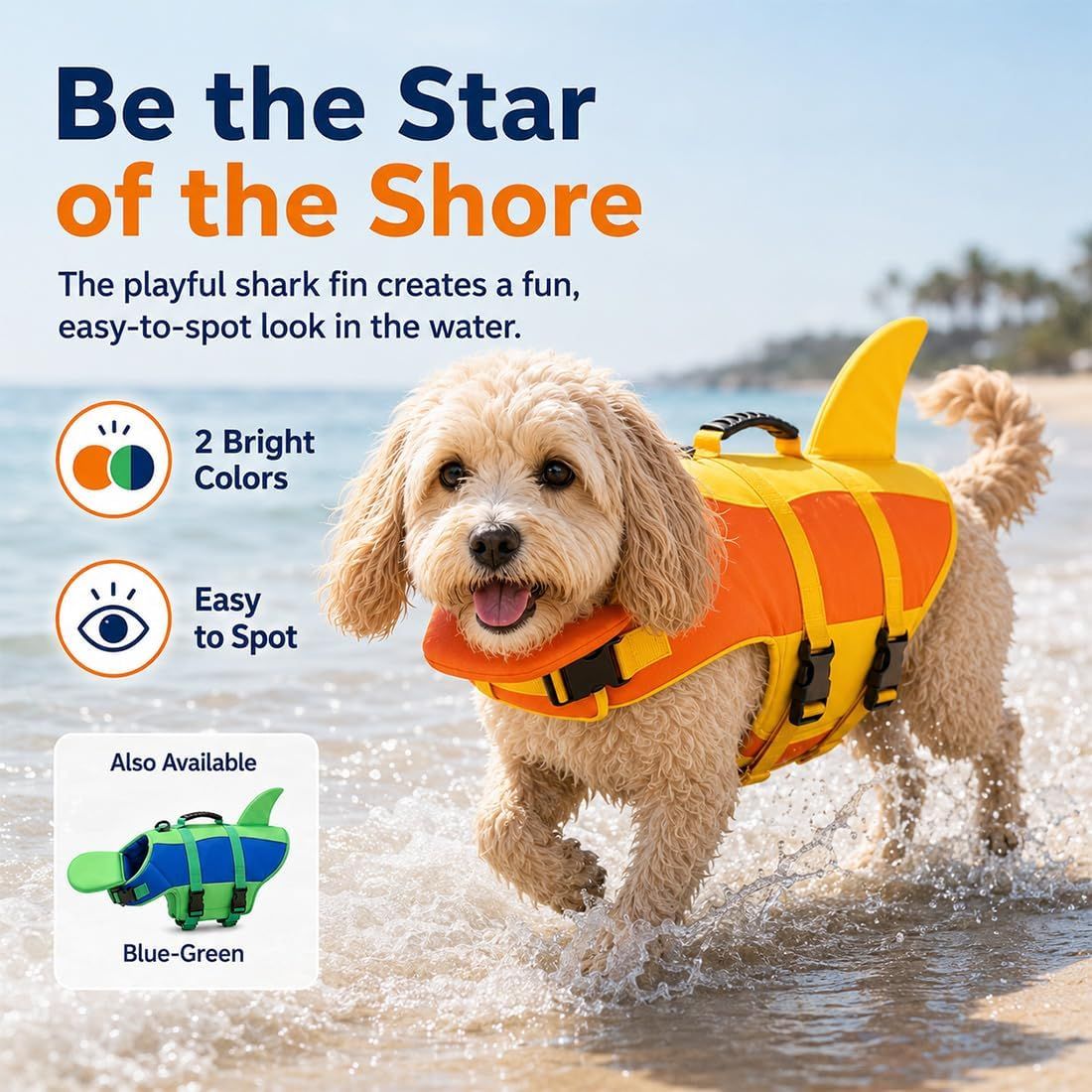 Dog Life Jacket with Shark Fin — image 1