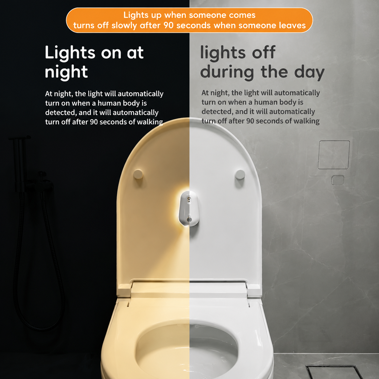 2-in-1 Motion Sensor Toilet UV Sterilizer Light with RGB Night Light view 8