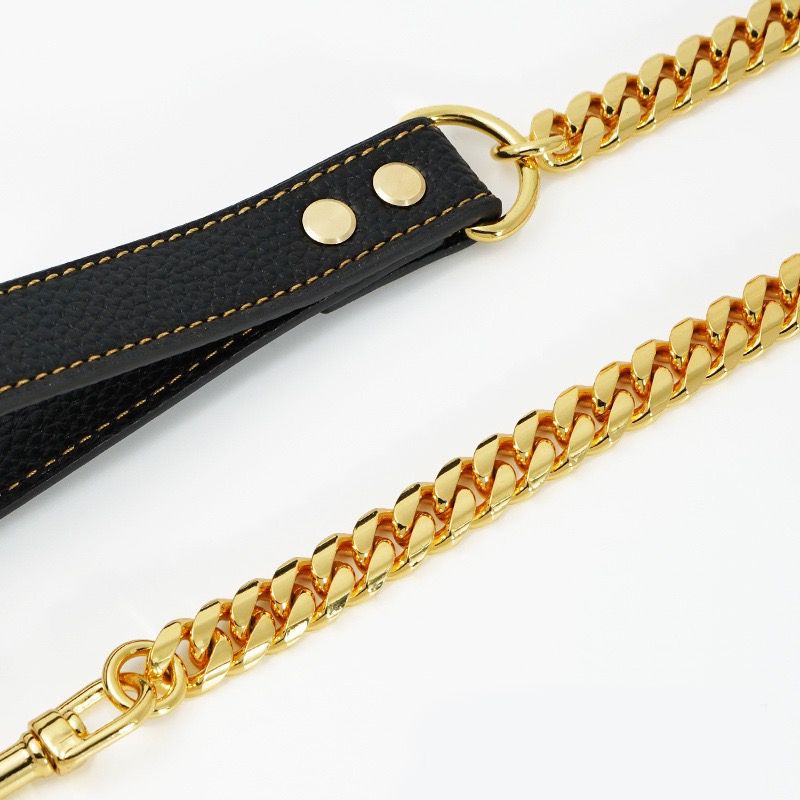 Premium Cuban Link Dog Leash with Genuine Leather Handle – Heavy-Duty view 10