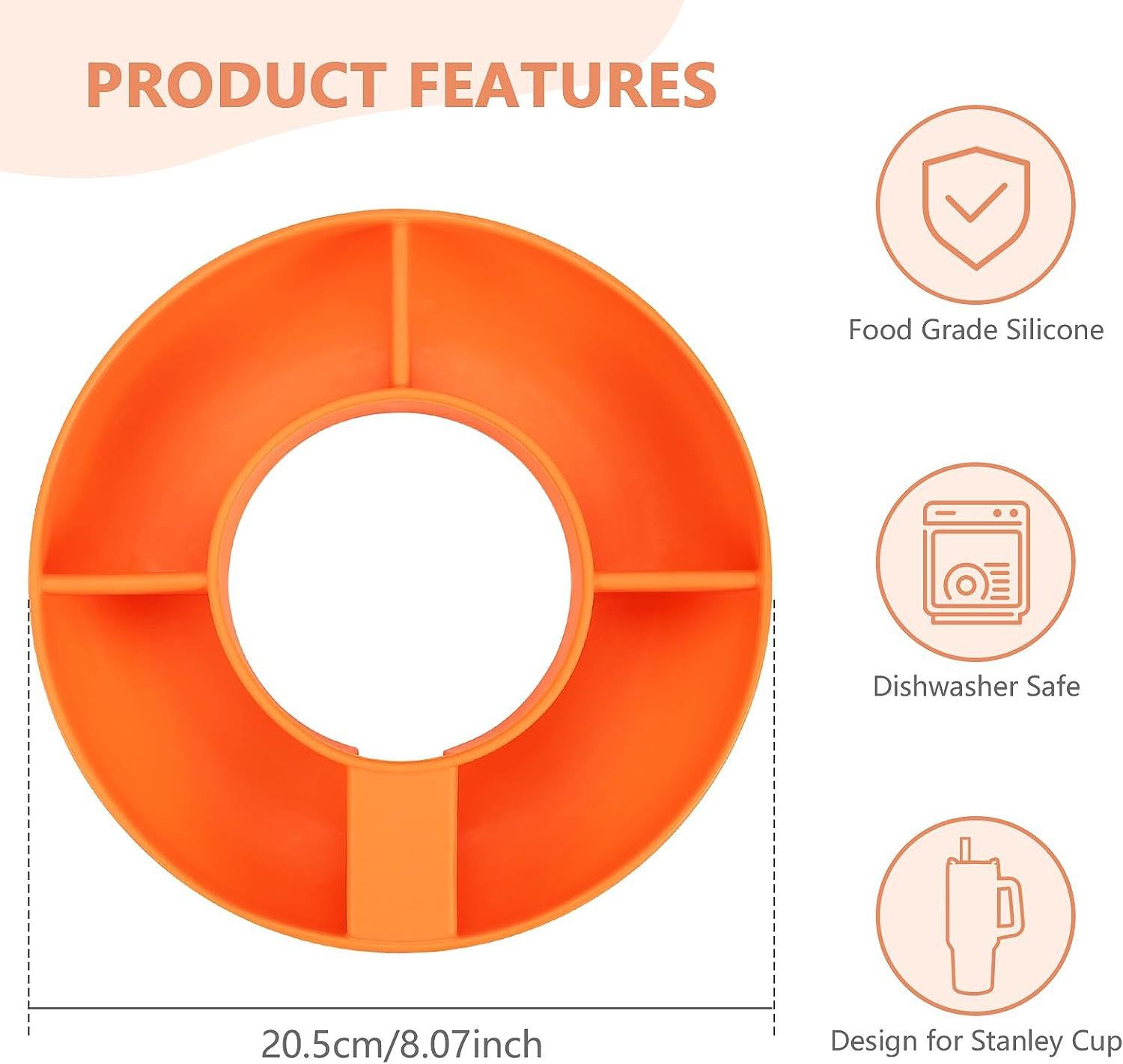 Food-Grade Silicone Snack Tray Ring for 40 oz Handled Tumbler view 12