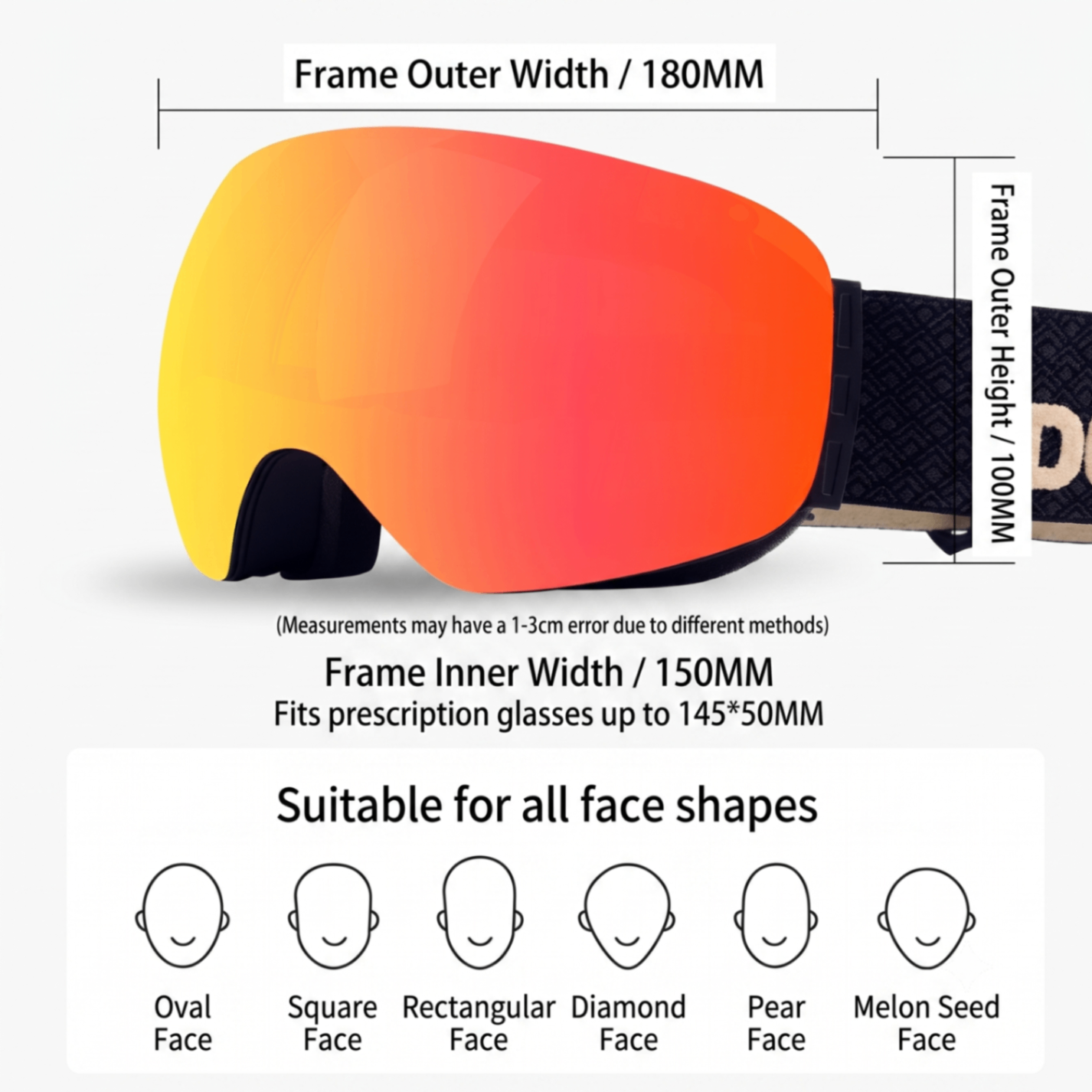 Magnetic Ski Goggles with HD Anti-Fog Spherical Lens view 4